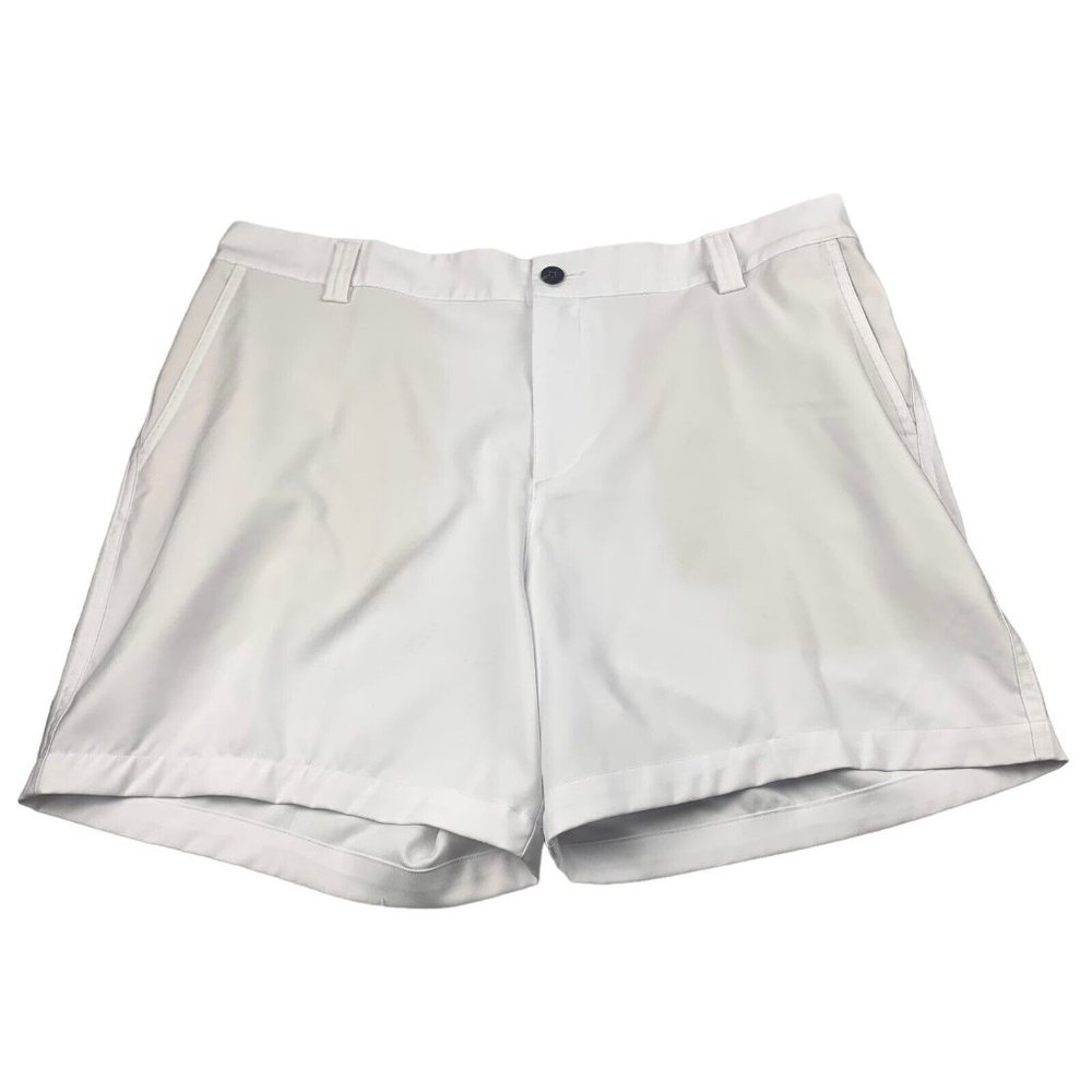 Adidas Men's Climalite White Polyester Flat Front Chino Golf Shorts Size 38